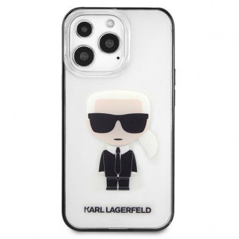 Karl Lagerfeld szilikon tok iphone 13 Pro, iphone 13, átlátszó szilikon tok, fekete kerettel