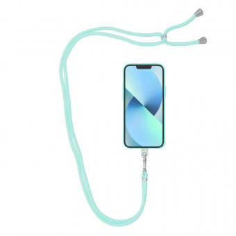 SWING medál telefonhoz, világos korall zöld, állítható hosszúsággal 165cm
