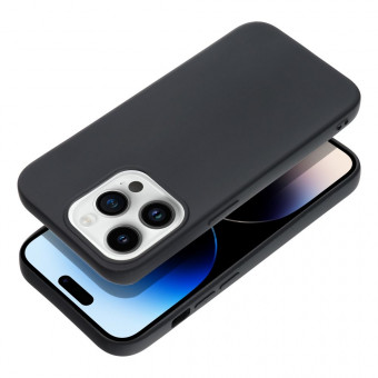 Szilikon tok, matt, iPhone 14 Pro fekete