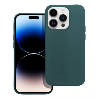 Szilikon tok, matt, iPhone 14 Pro sötétzöld