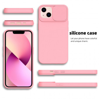 Slide tok, iPhone 14, kamera védős, pink