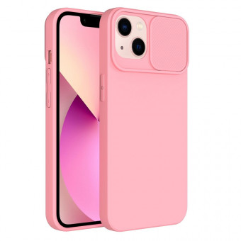 Slide tok, iPhone 14, kamera védős, pink