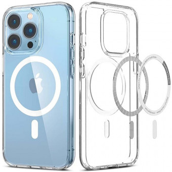 iphone 14 Magsafe képes szilikon tok, átlátszó,  prémium Dobozos
