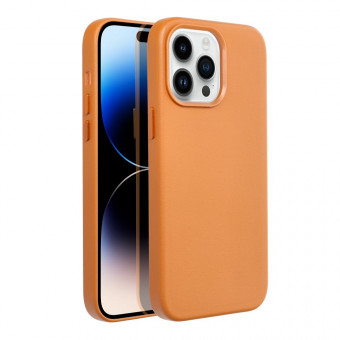iPhone 14 Pro Max Magsafe tok, bőr, narancs