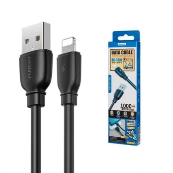 Remax adatkábel, USB- Type C, 2,4 A, 1m, fekete RC-138a
