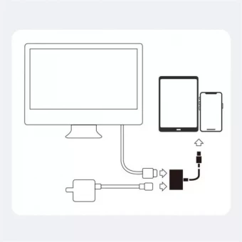 JOYROOM S-H141 Lightning/HDMI Video és Töltő Adapter,Fehér