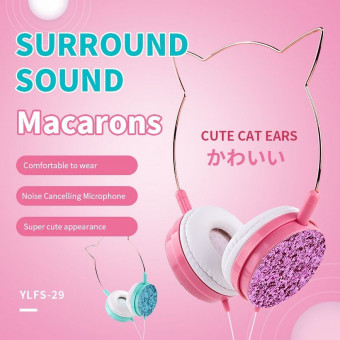 CAT EAR fejhallgató, YLFS-22 Jack 3,5mm, fekete