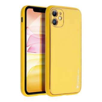 Bőr tok, iPhone 11, sárga