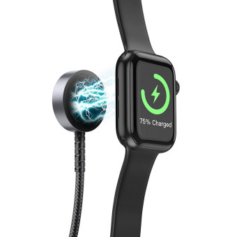 Hoco vezeték nélküli töltő 2in1 Apple Watch + iPhone töltőkábel 1,2m CW54 fekete