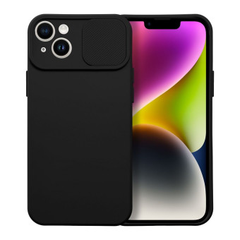 Slide tok, iPhone 14 Plus, kamera védős, fekete