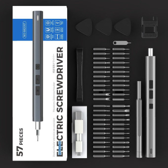 UF-TOOLS - Elektromos csavarhúzó cserélhető bitekkel, mágnesezővel és kézi csavarhúzóval 57 darabos
