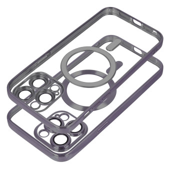 iPhone 16E Magsafe képes szilikon tok, átlátszó fekete kerettel,  prémium Dobozos