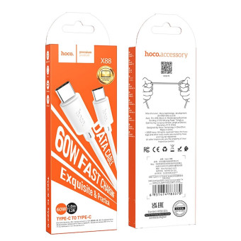 	Hoco adatkábel Type C- Type C fehér 1m 60W X88