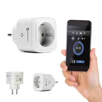 FORCELL F-ENERGY EU02 Okos konnektot 230V WiFi-vel, programozóval és Tuya/Amazon Alexa támogatással