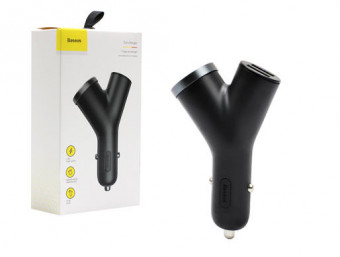 Baseus szivargyújtó elosztó, + dual usb 3.4 A 