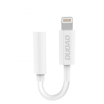 Dudao lightning - jack adapter fehér fekete, telefonálásra nem alkalmas!!!