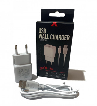 Maxlife MXTC-01 töltőfej + USB-C adatkábel 1A