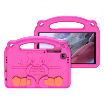 Panda szilikon ütésálló tok ipad 10.2 2019 / 2020 / 2021, toll tartó funkcióval, gyerekeknek pink