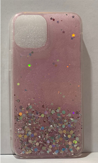 Szilikon tok, Star Glitter, iphone 13 Mini pink