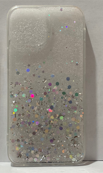 Szilikon tok, Star Glitter, iphone 13 Mini átlátszó